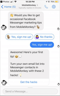 chat blast to your followers