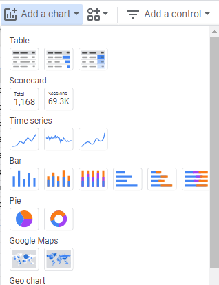 Add a Chart in Google Data Studio