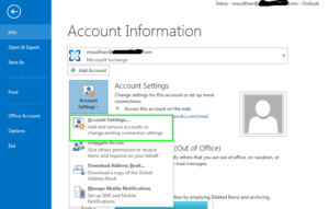 Account Settings in microsoft outlook emails