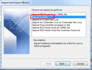 Export to a file in outlook mail