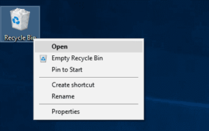 How to restore deleted files and folders from the Recycle Bin in Window 10