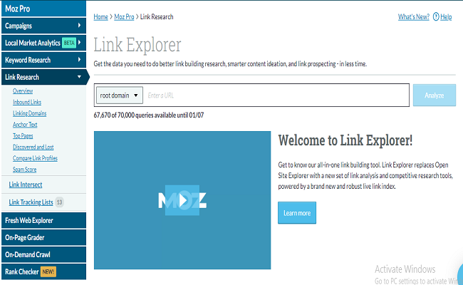 What is Moz link explorer and how it works?