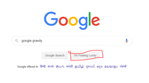 Google gravity I'm feeling lucky