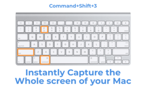 screenshot of the whole screen on Mac, Macbook Pro (command+shift+3)
