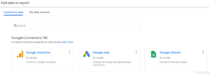 Connect data to source in data studio